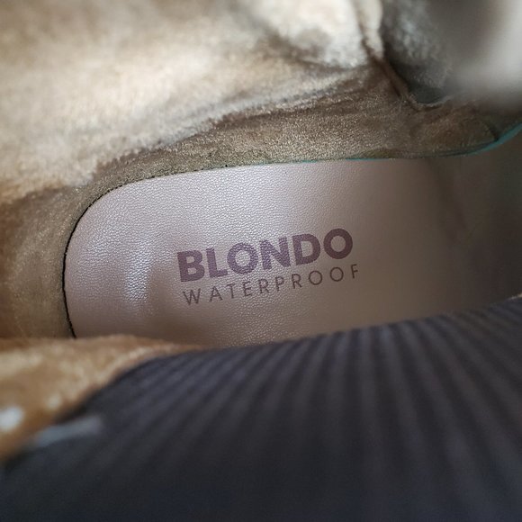 Blondo Boots Womens 11 M Beige Suede Leather Chelsea Side Zip Waterproof Booties - Picture 8 of 10